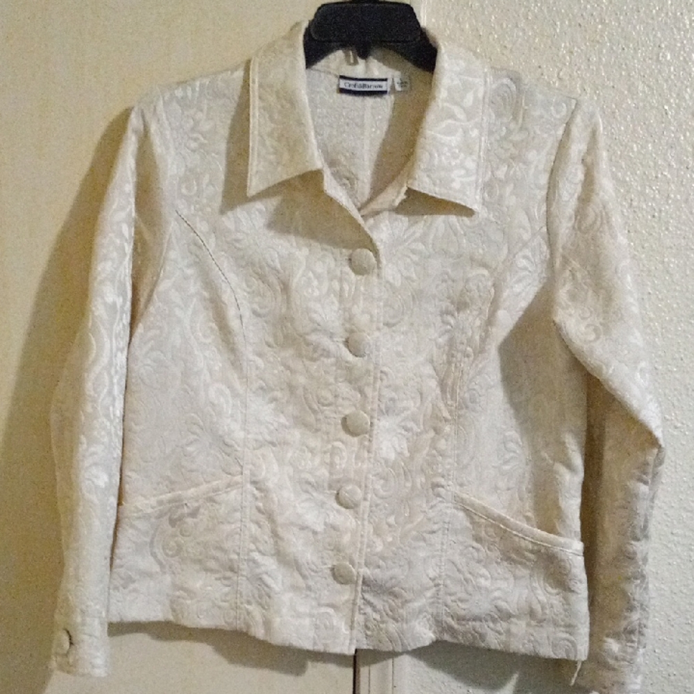 Croft & Barrow  Cream Textured Blazer